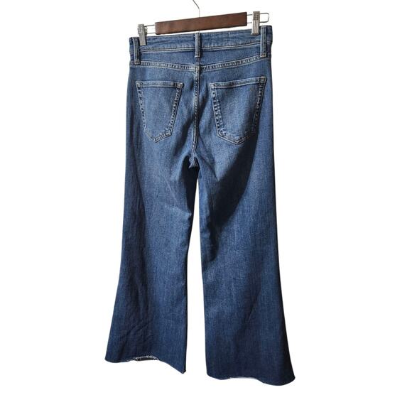 Pilcro Designed By Phila Womens 27' Blue Denim Wide-Leg High Rise Raw Hem Jeans - Picture 6 of 11